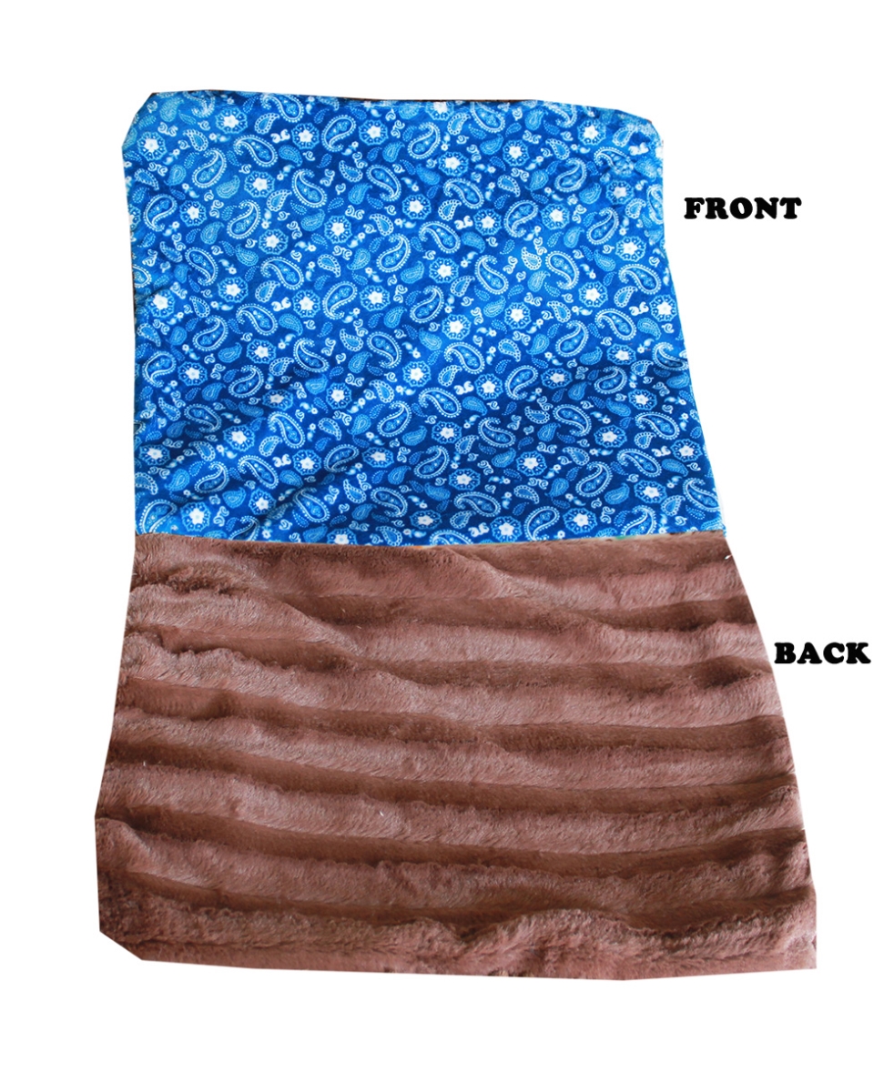 Picture of Mirage Pet 500-129 BlWtCB Luxurious Plush Carrier Blanket&#44; Blue Western