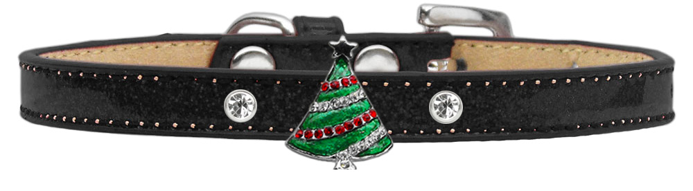 Mirage Pet Product Holiday Charm Dog Collar Black Ice Cream Size 8 Christmas Tree