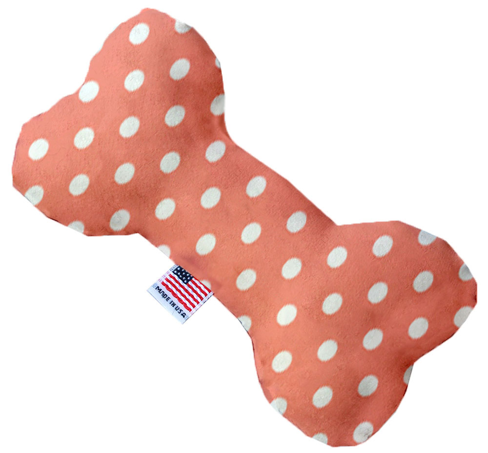 Mirage Pet Product Peach Polka Dots 6 inch Bone Dog Toy