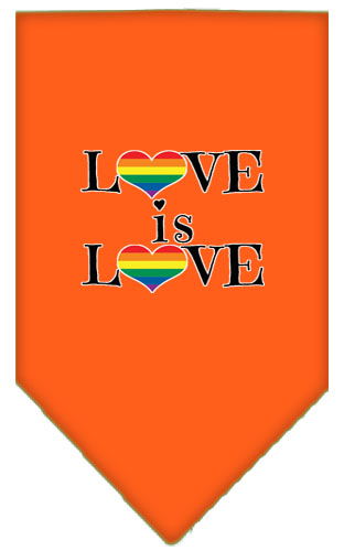 Mirage Pet Products Love is Love Screen Print Bandana Orange Large