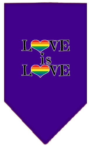 Mirage Pet Products Love is Love Screen Print Bandana Purple Large
