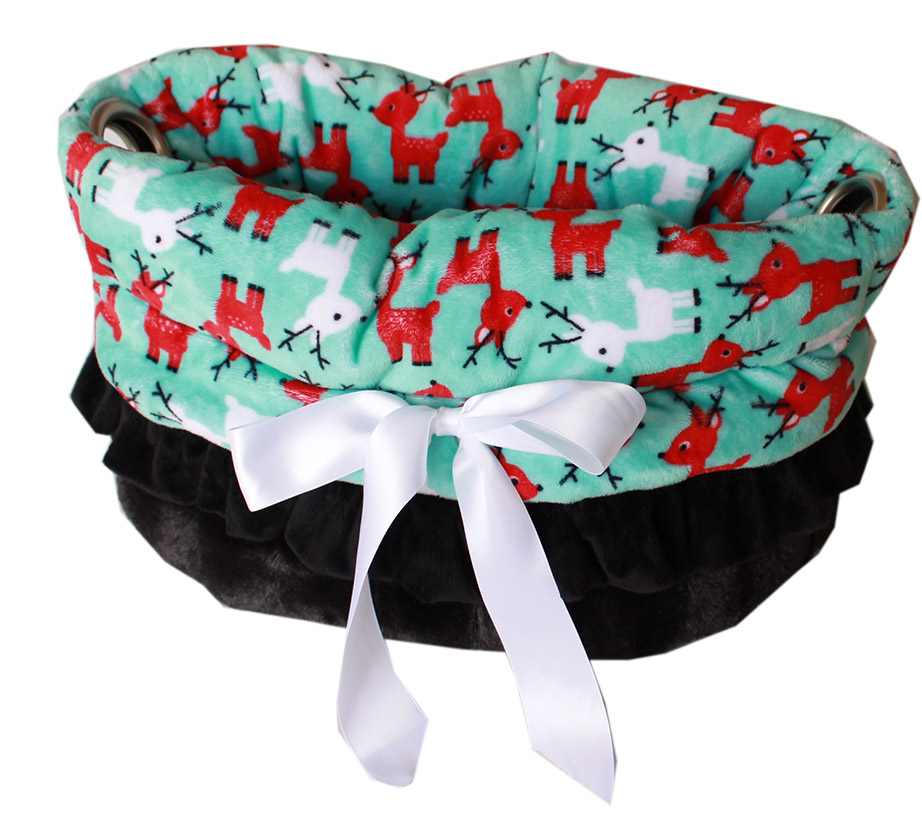 Picture of Mirage Pet 500-150 RFL Reindeer Folly Reversible Snuggle Bugs Pet Bed&#44; Bag & Car Seat