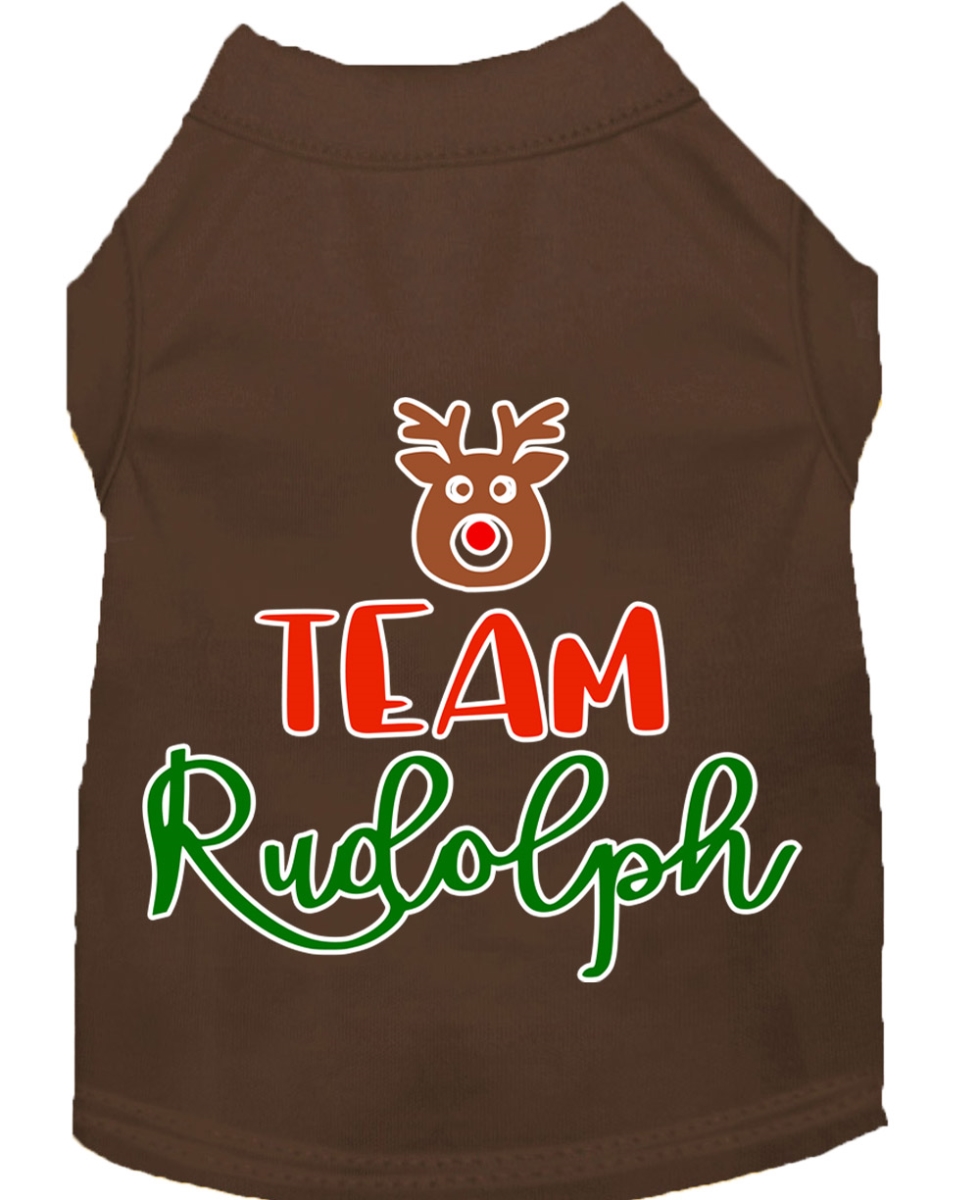 Mirage Pet Products Team Rudolph Screen Print Dog Shirt Brown XS