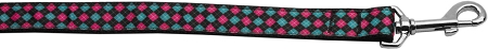 Picture of Mirage Pet 125-120 3804 Pink & Blue Plaid Nylon Dog Leash&#44; 0.38 in. x 4 ft.