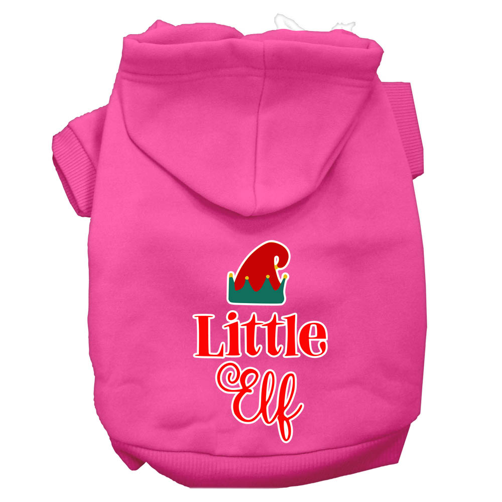 Mirage Pet Product Little Elf Screen Print Dog Hoodie Bright Pink S