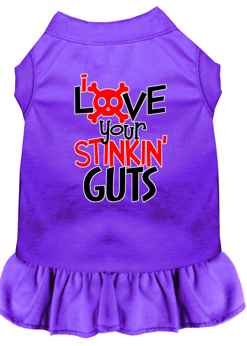Mirage Pet Product Love Your Stinkin Guts Screen Print Dog Dress Purple XL