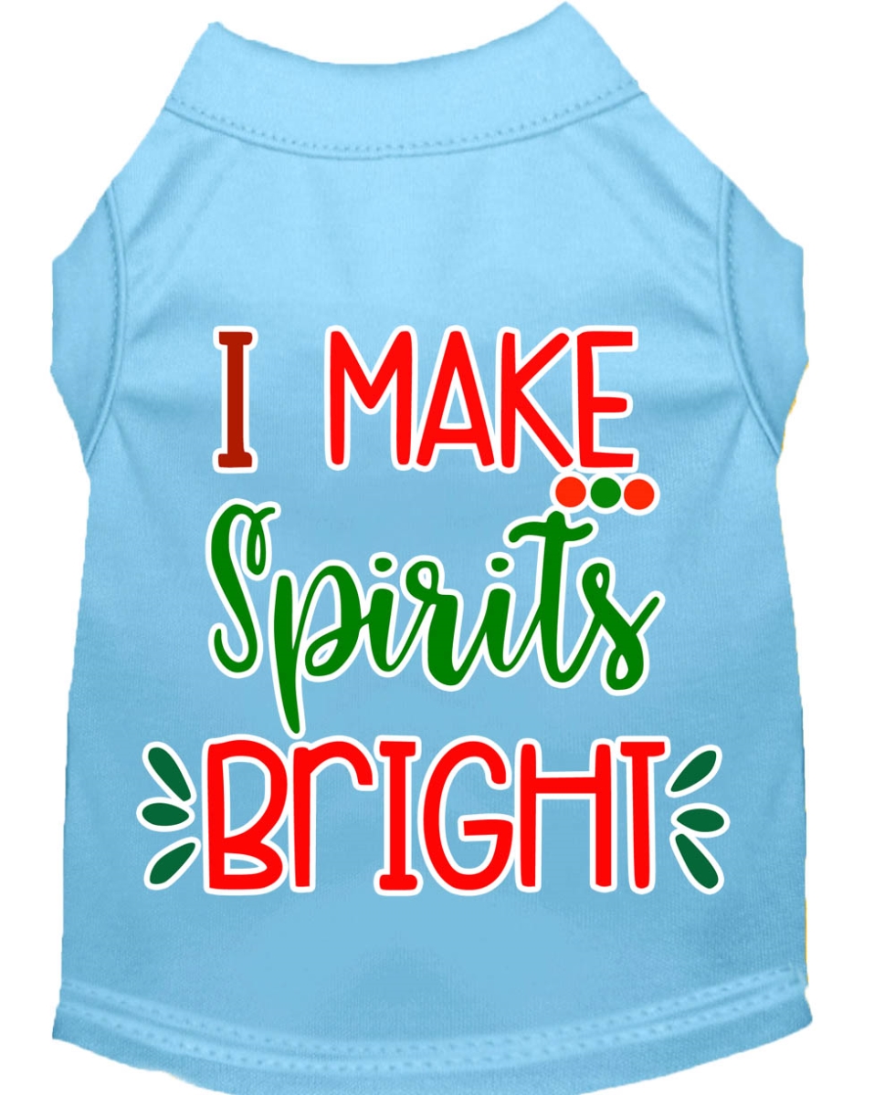 Mirage Pet Products I Make Spirits Bright Screen Print Dog Shirt Baby Blue XXXL
