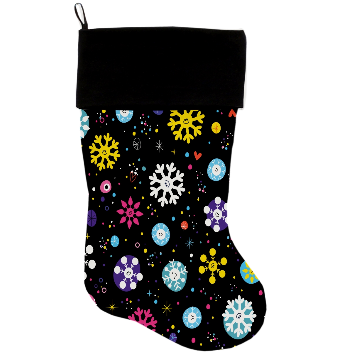 Picture of Mirage Pet 1315-STCK Smiley Snowflakes Christmas Stocking