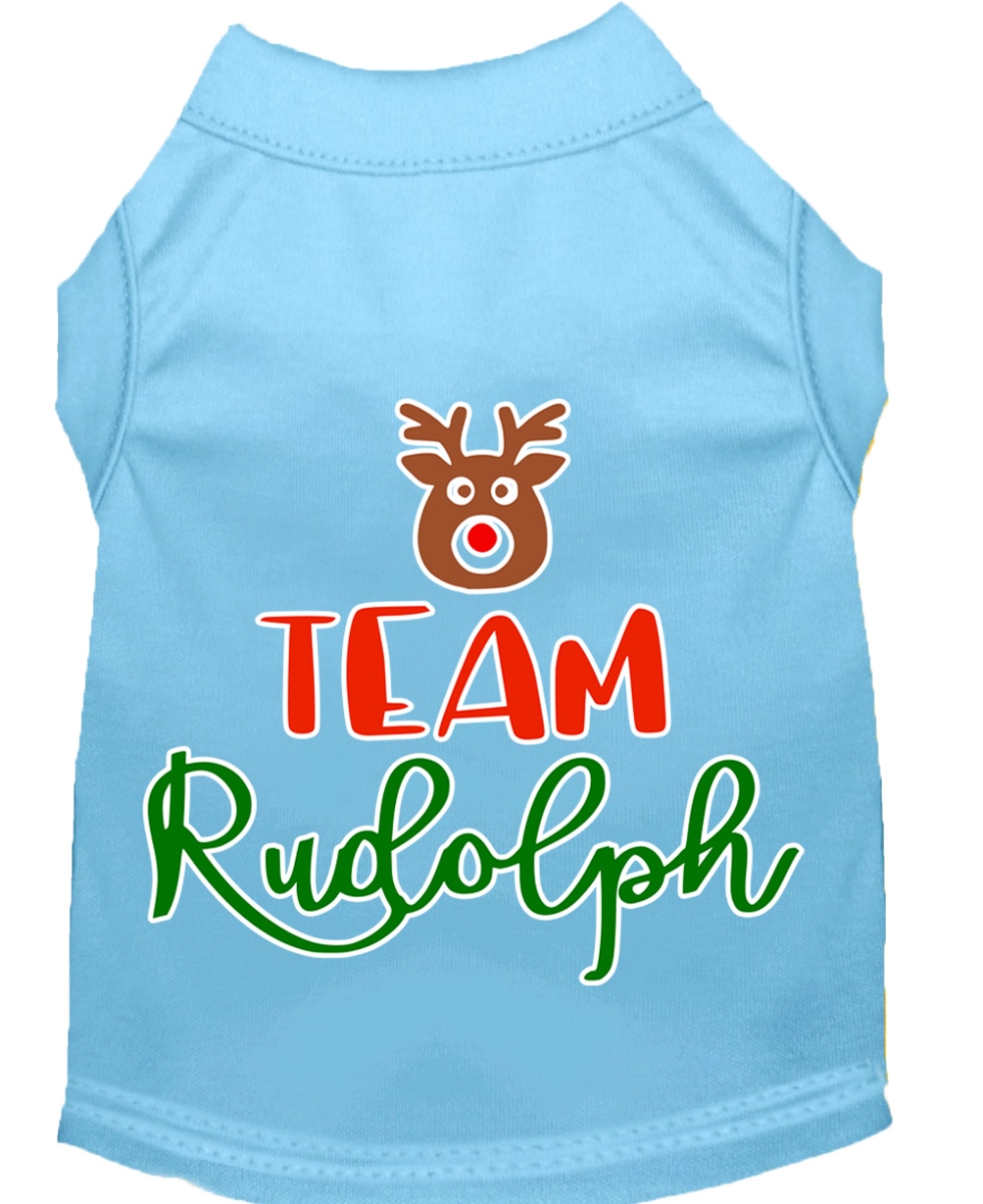 Mirage Pet Products Team Rudolph Screen Print Dog Shirt Baby Blue Lg
