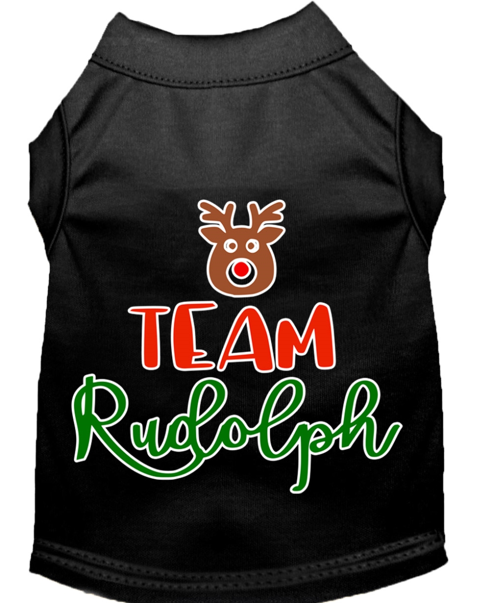 Mirage Pet Products Team Rudolph Screen Print Dog Shirt Black Med