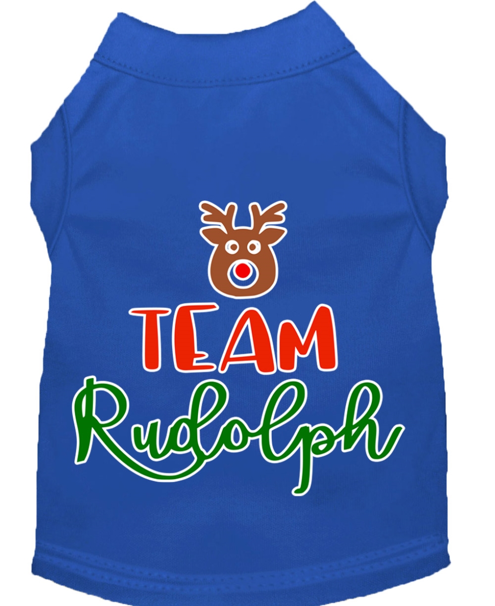 Mirage Pet Products Team Rudolph Screen Print Dog Shirt Blue Sm