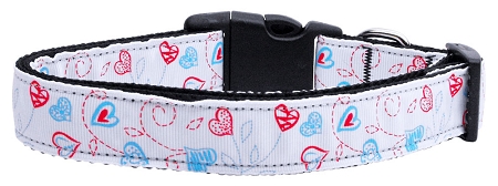 Picture of Mirage Pet 125-083 XS Patriotic Crazy Hearts Nylon Dog Collar&#44; Extra Small