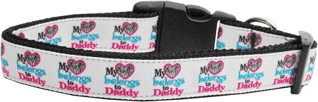 Picture of Mirage Pet 125-090 MDN My Heart Belongs to Daddy Nylon Dog Collar&#44; Medium Narrow