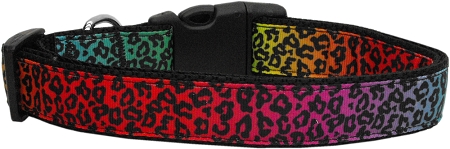Picture of Mirage Pet 125-095 XS Rainbow Leopard Nylon Dog Collar&#44; Extra Small
