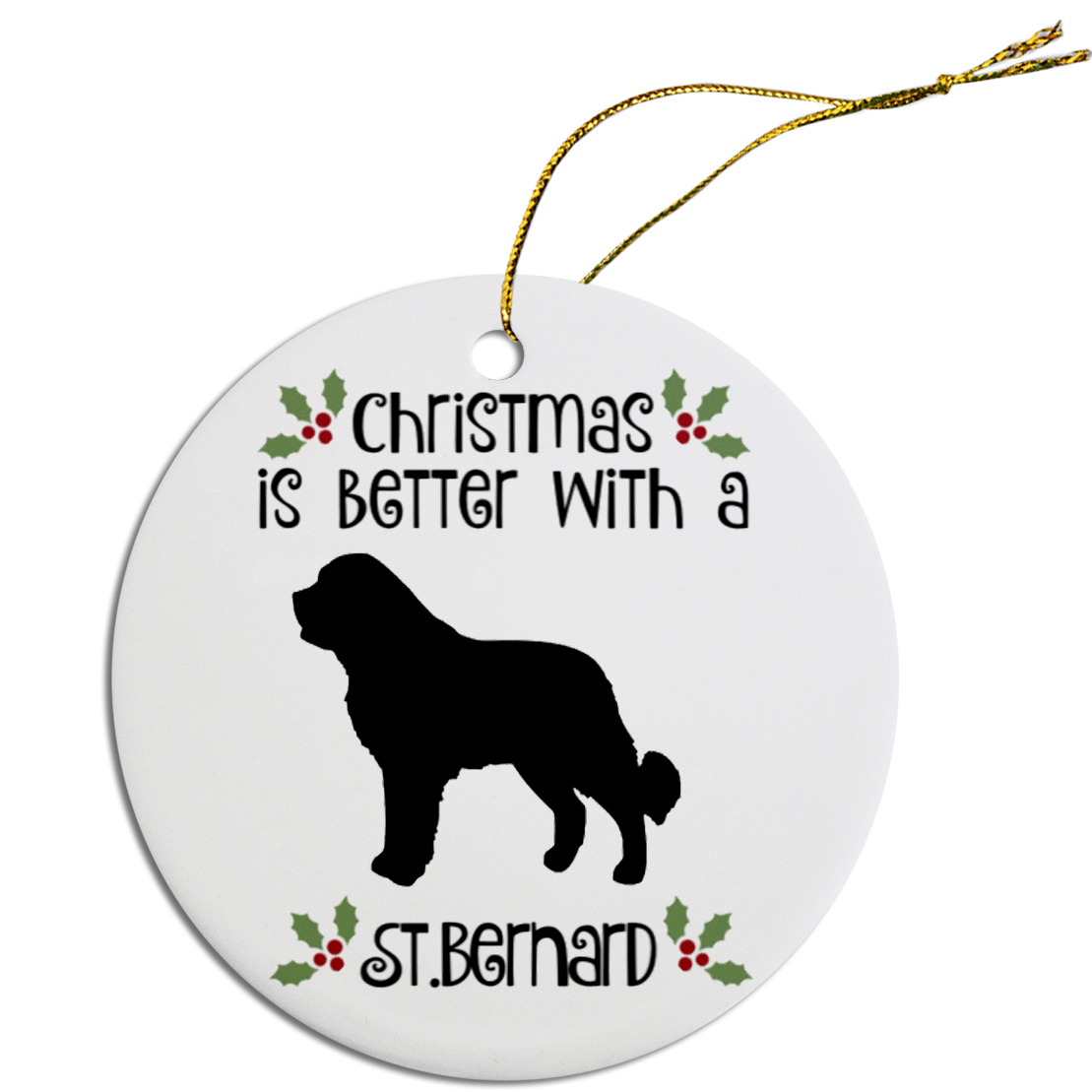 Picture of Mirage Pet ORN-R-B72 Breed Specific Round Christmas Ornament - St Bernard