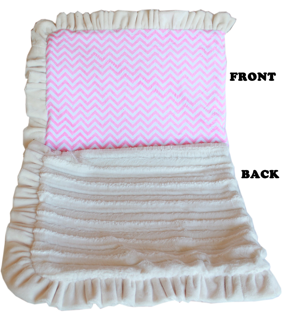 Picture of Mirage Pet 500-130 PkChHL Luxurious Plush Pet Blanket&#44; Pink Chevron - Size 0.5