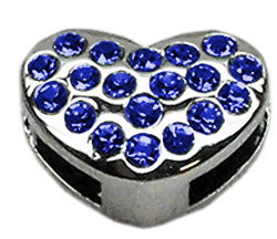 Picture of Mirage Pet 10-16 38BL 0.37 in. Slider Puffy Heart Charm&#44; Blue