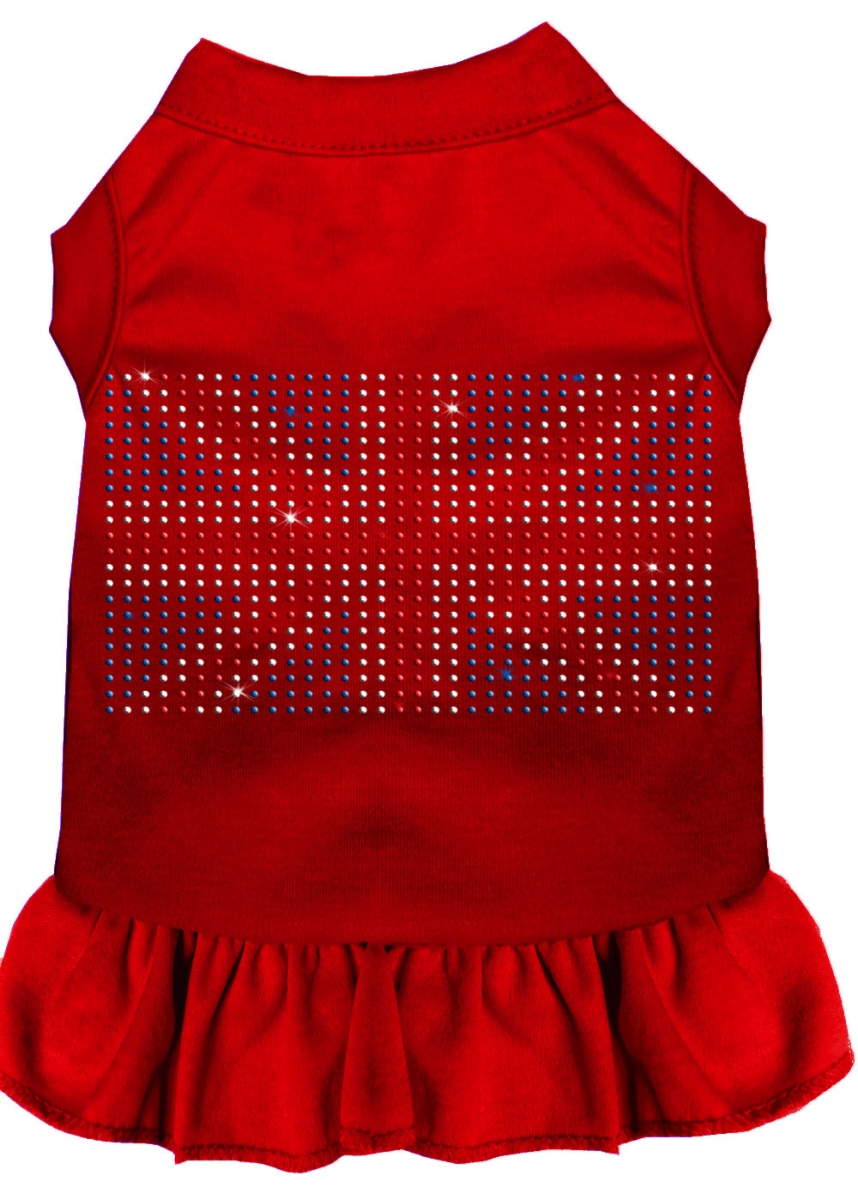 Picture of Mirage Pet 57-10 XSRD Rhinestone British Flag Dress&#44; Red - Extra Small 8