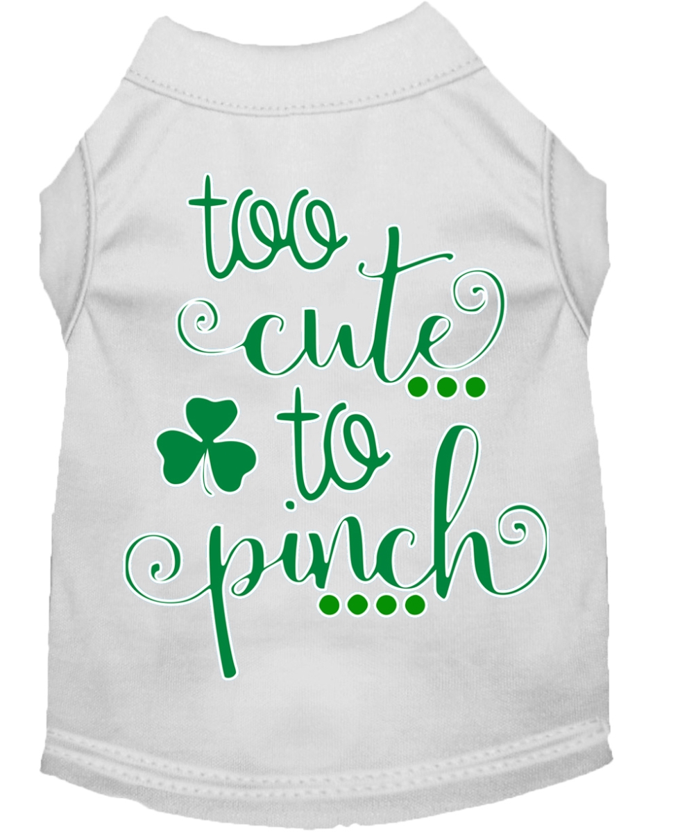 Mirage Pet Products Too Cute to Pinch Screen Print Dog Shirt White Med (12)