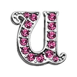 Picture of Mirage Pet 10-10 38U 0.37 in. Script Letter Sliding Charms U&#44; Pink