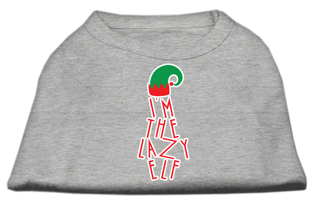 Lazy Elf Screen Print Pet Shirt Grey XL (16)