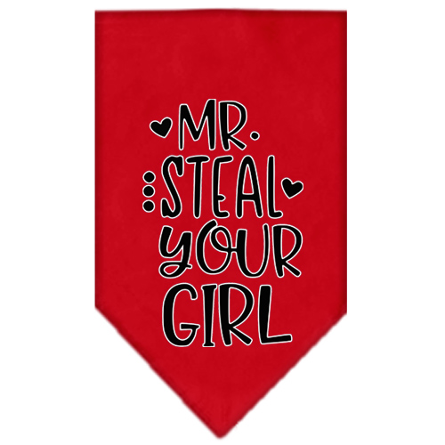 Mirage Pet Products Mr. Steal Your Girl Screen Print Bandana Red Large