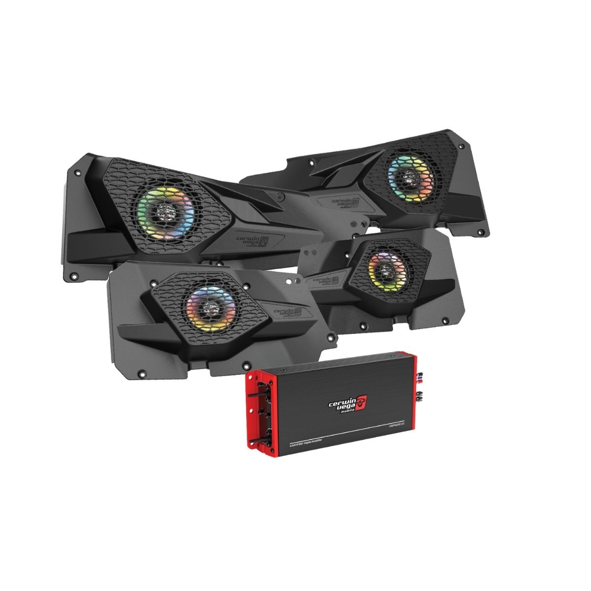 Cerwin Vega RPMRZRKM41 2014 Plus Razor Specific Speaker Kit with 4-Channel Digital Amplifier