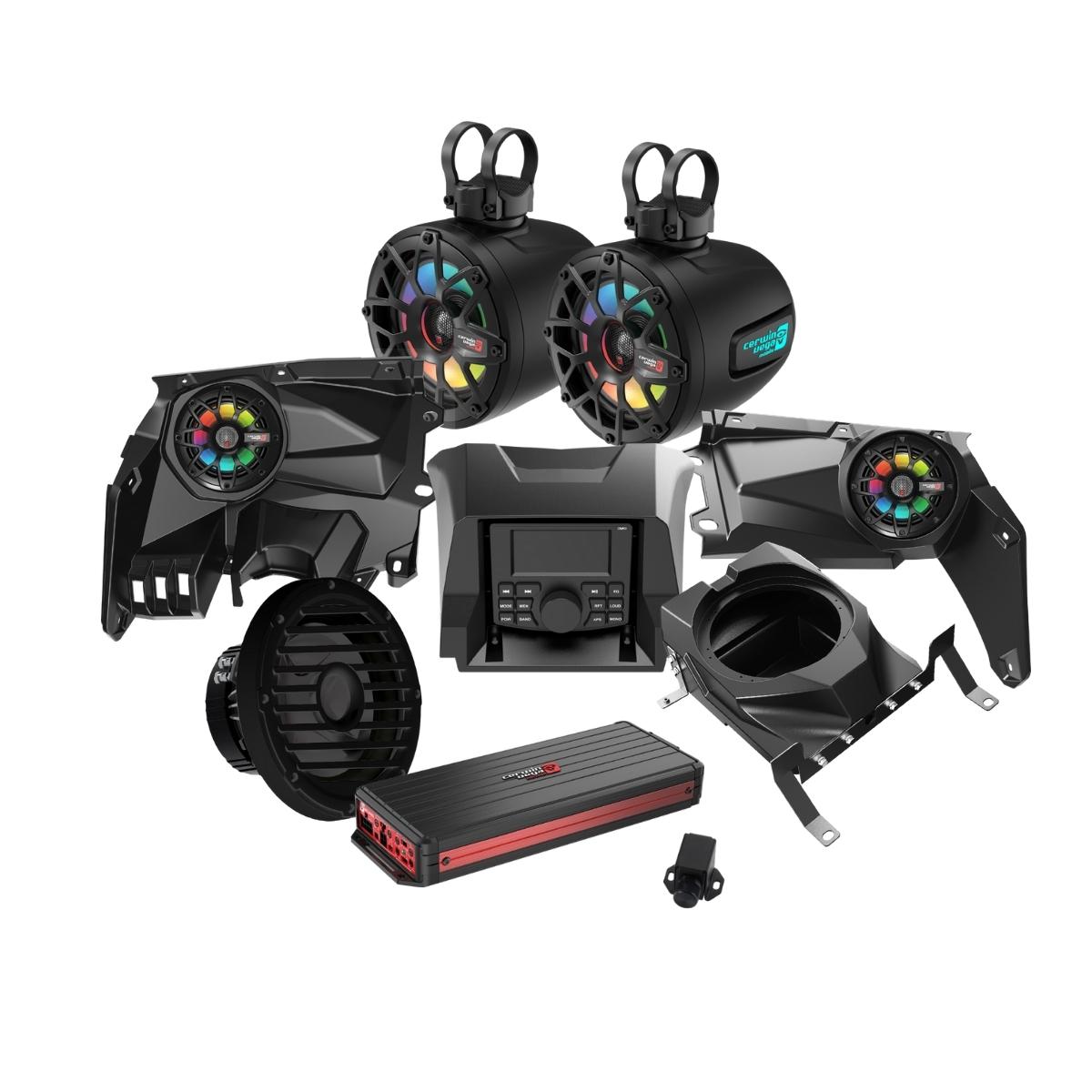 Cerwin Vega RPMX3KD3 10 in. 2017 Plus Can Am Maverick X3-X3 Max Complete Speaker Kit with 6-Channel Digital Amplifier & Sealed Marine Subwoofer