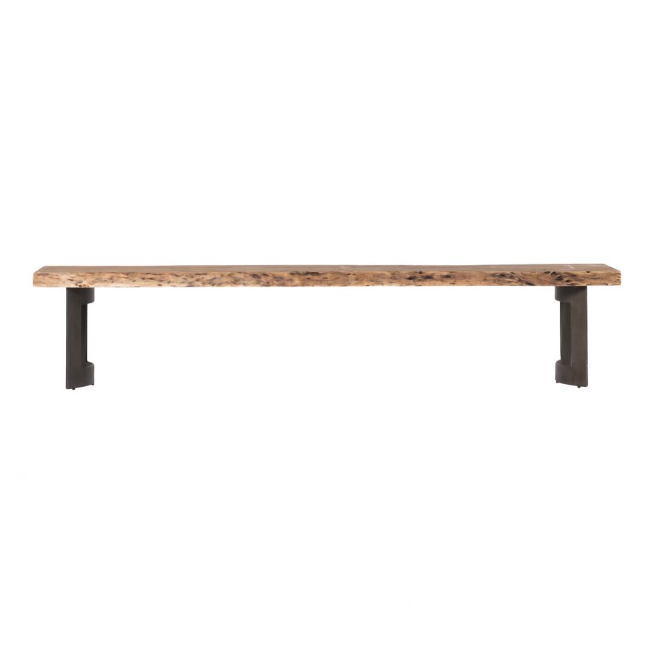 Picture of Moes Home Collection VE-1038-03 Extra Small Smoked Bent Bench&#44; Brown - 18 x 76 x 15 in.