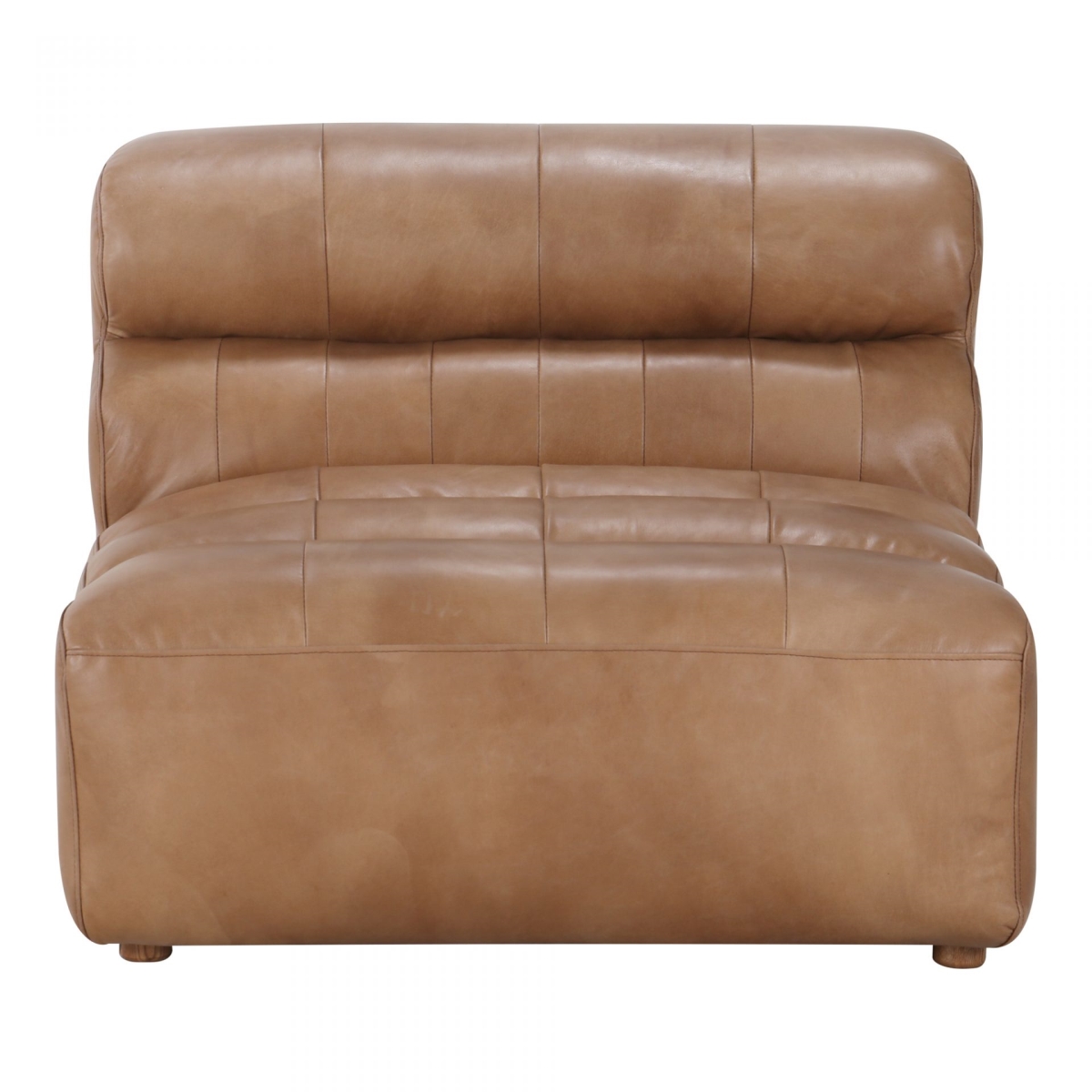 QN-1009-40 Ramsay Leather Armless Chair, Tan -  Moes Home Collection