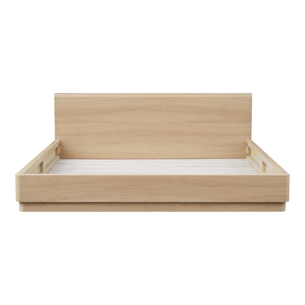 YR-1006-21 Round Off Bed, Light Oak - King Size