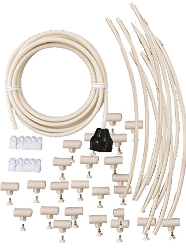 Mist Cooling MC584 Patio Misting Kit Pre Assembled Misting System Cools Temperatures by up to 30 degrees, Brass & Stainless Steel