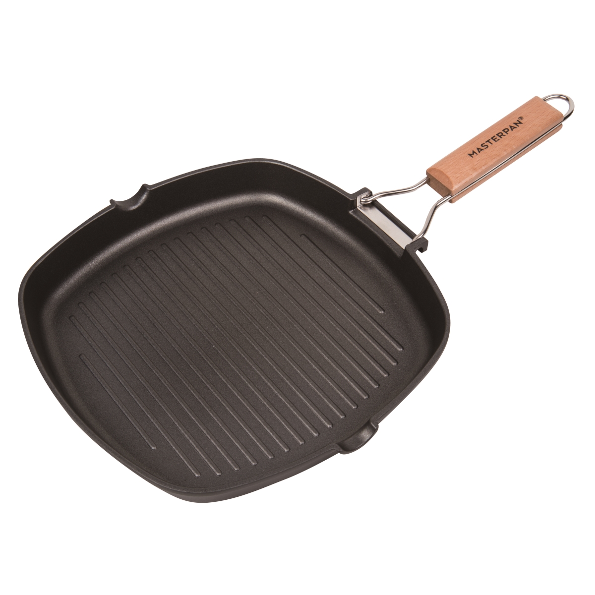 Picture of MASTERPAN MP-140 GRILL PAN NON-STICK CAST ALUMINUM WITH FOLDING HANDLE&#44; 11&apos;