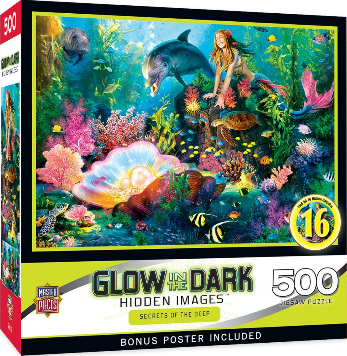 Glow-in-the-Dark Hidden Images Puzzle - Secrets of the Deep - 500 Pieces - Eco-Friendly Chipboard