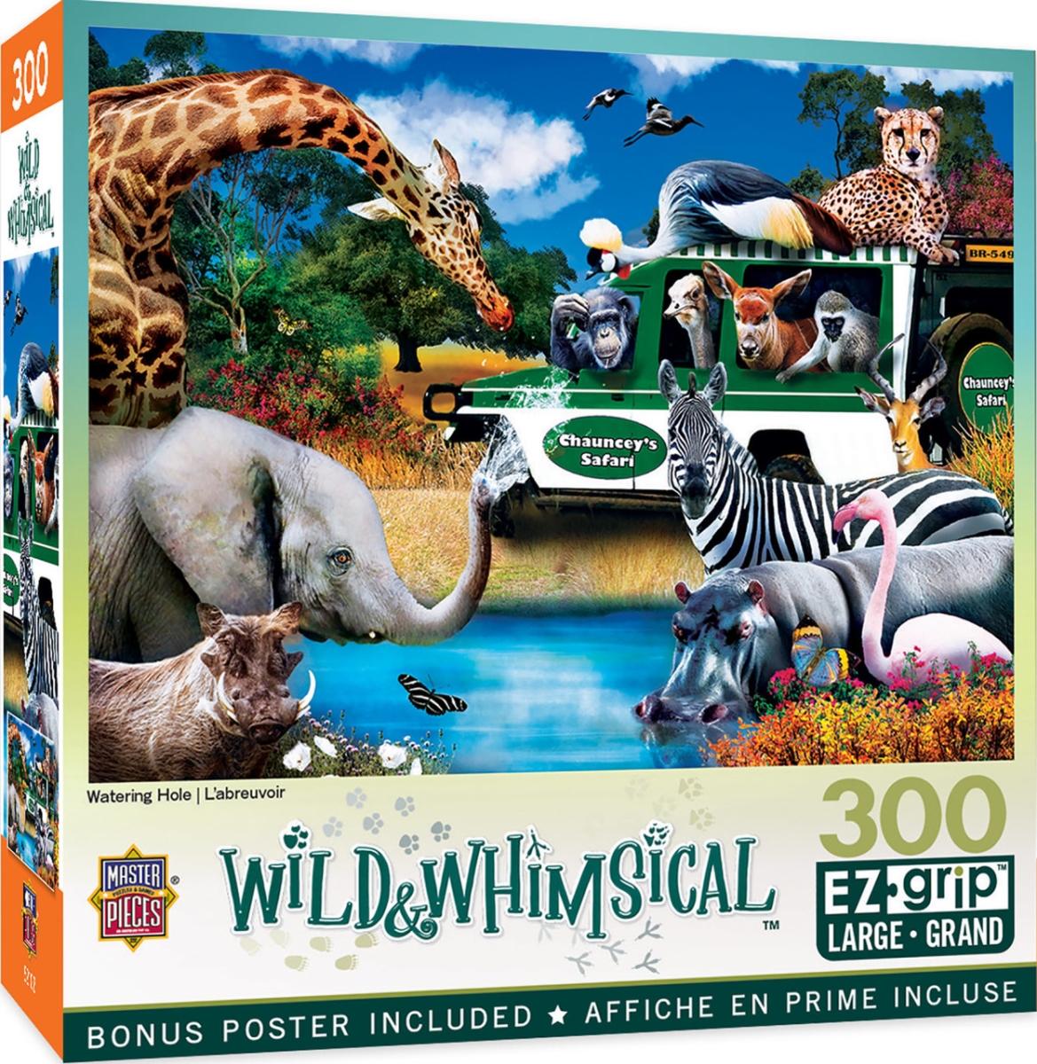 32152 Wild & Whimsical Watering Hole EzGrip Puzzle, 300 Piece