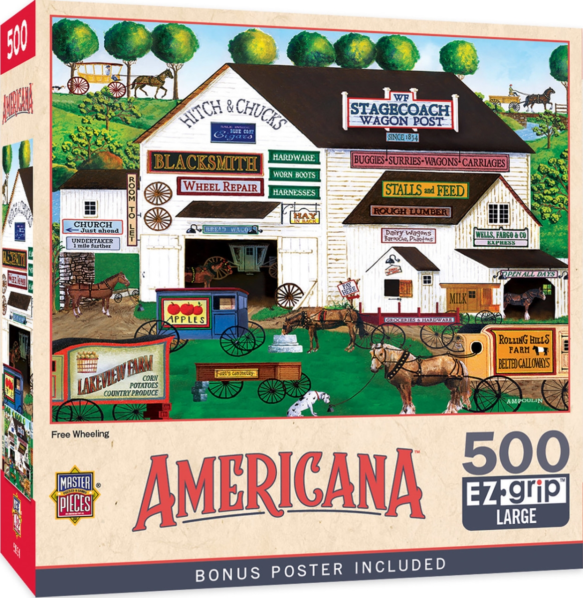 32160 Americana Free Wheeling EzGrip Puzzle, 500 Piece