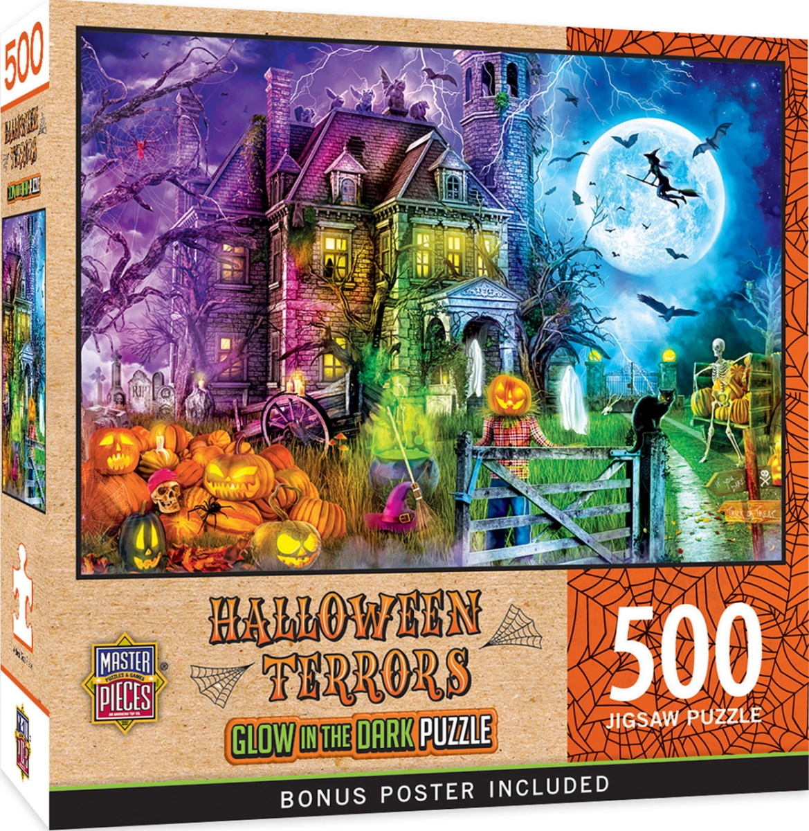32185 Halloween Terrors Glow in the Dark Puzzle, 500 Piece
