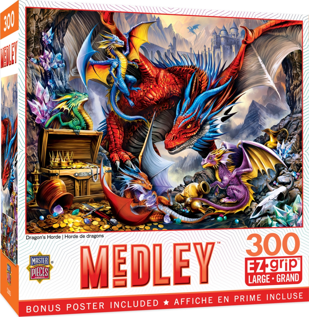 32281 Medley Dragons Horde EzGrip Puzzle, 300 Piece