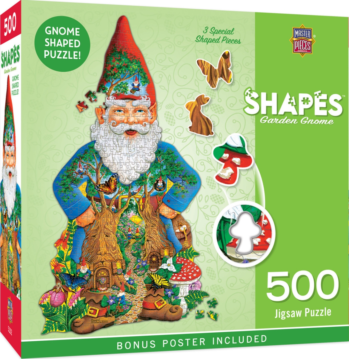 32288 Contours Garden Gnome Shaped Puzzle, 500 Piece