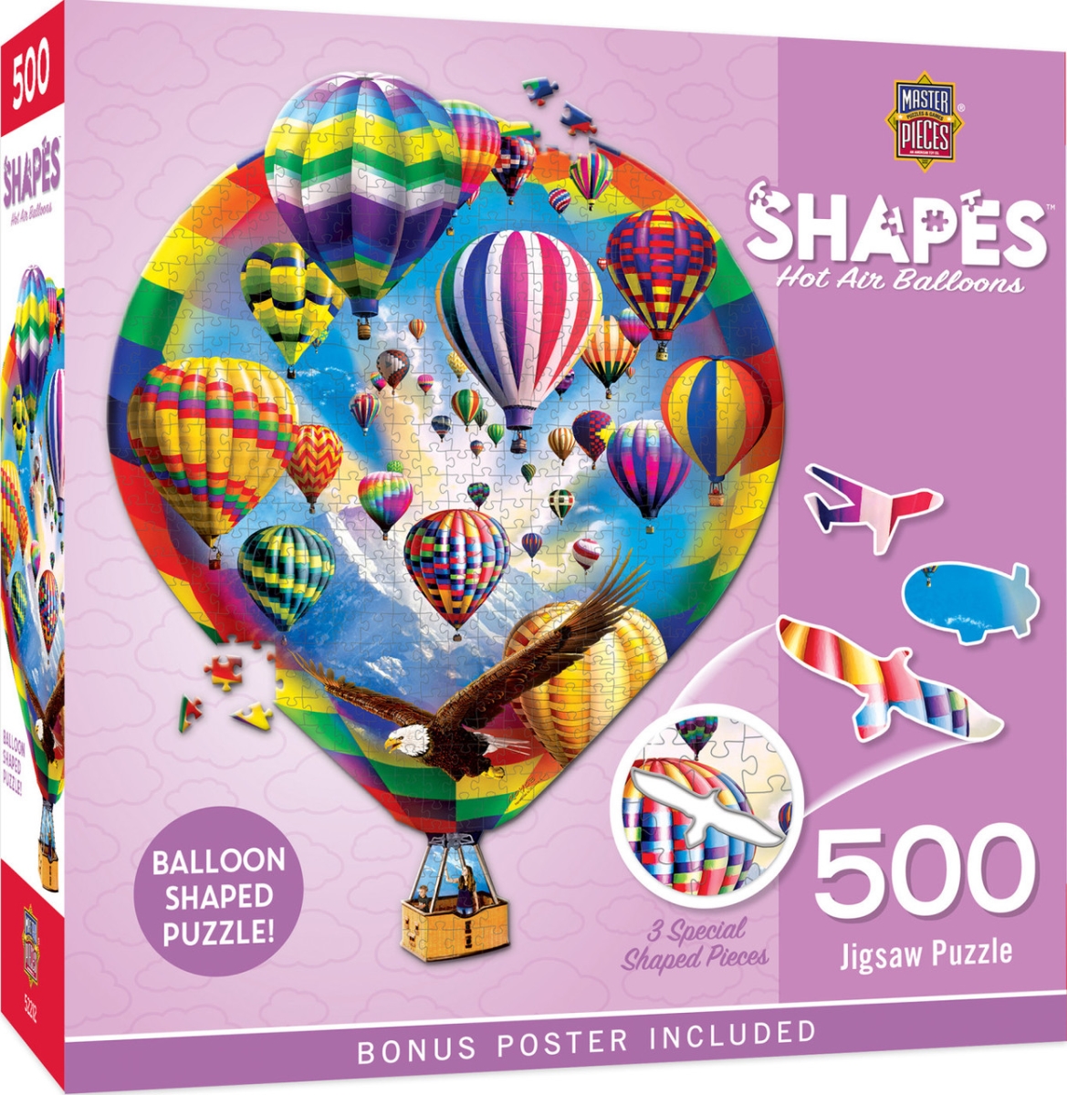 32289 Contours Hot Air Balloons Shaped Puzzle, 500 Piece