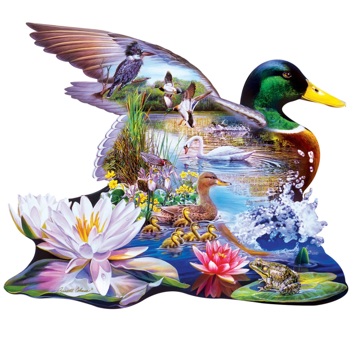 32290 Contours Woodland Ducks Shaped Puzzle, 500 Piece