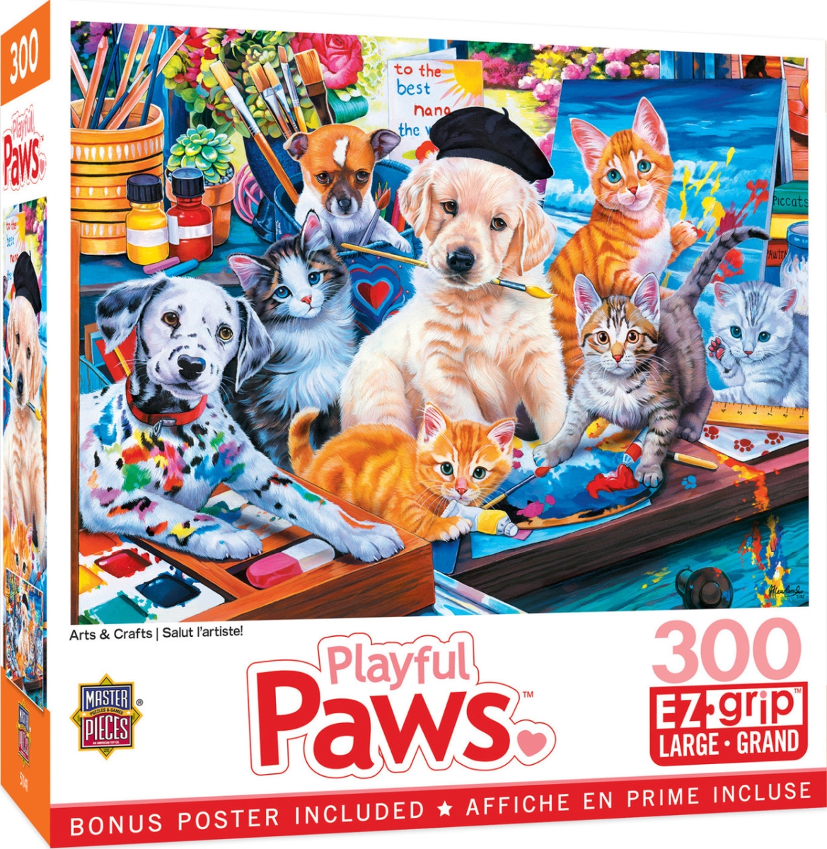 32308 Playful Paws Arts & Crafts EzGrip Puzzle, 300 Piece