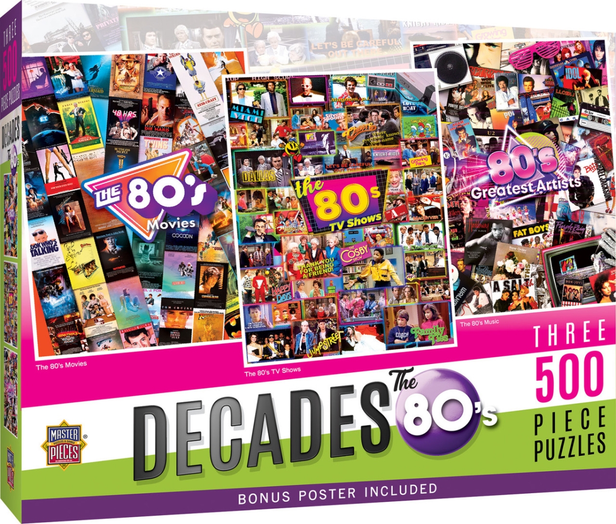 32329 The 80s Puzzles, 500 Piece - Pack of 3