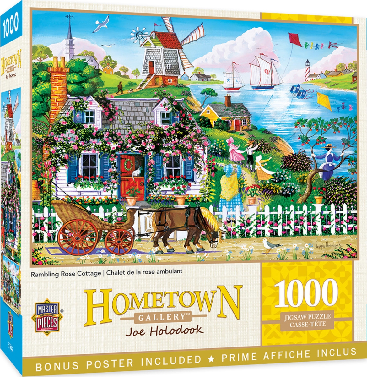 72124 Hometown Gallery Rambling Rose Cottage Puzzle, 1000 Piece