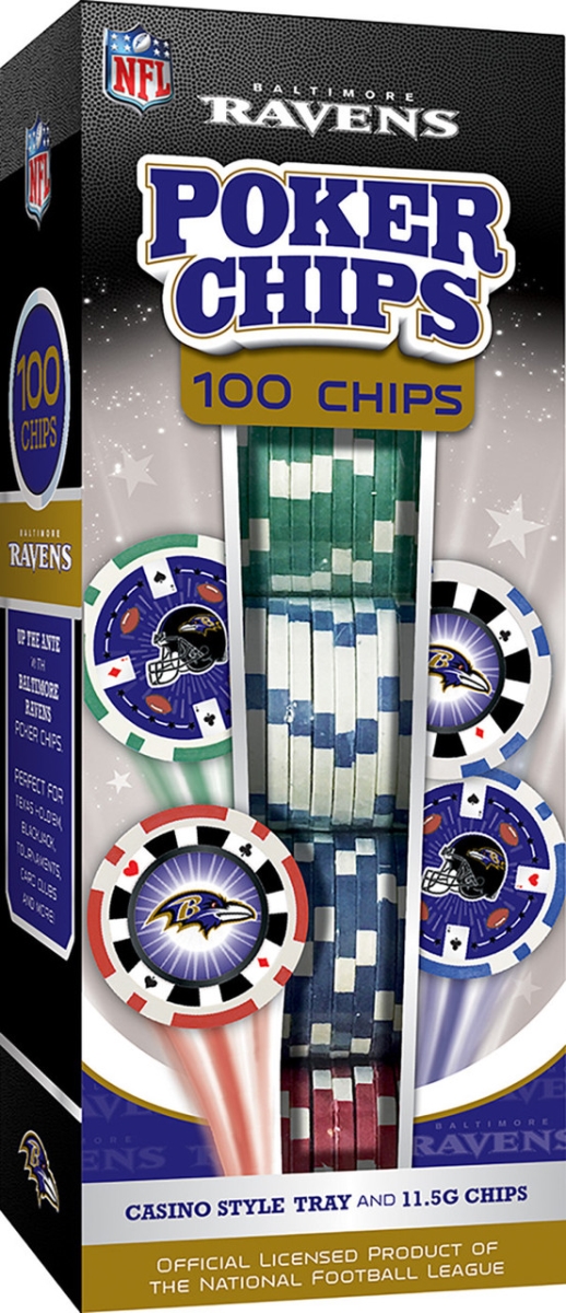 BAR3120 Baltimore Ravens Poker Chips, 100 Piece