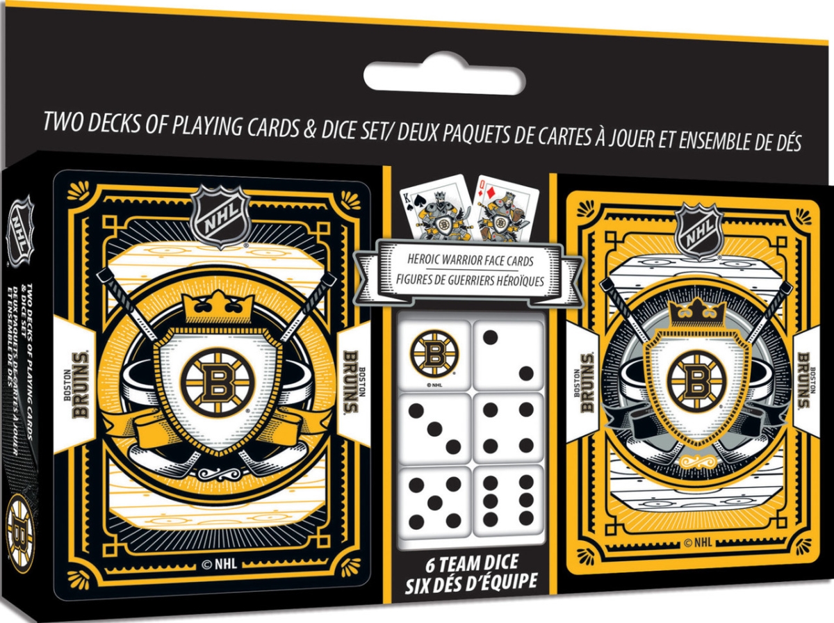 BBS3230 Boston Bruins Playing Cards & Dice Set, Pack of 2