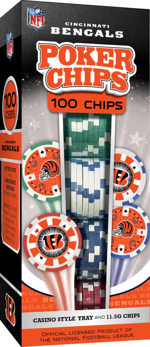 CIB3120 Cincinnati Bengals Poker Chips, 100 Piece