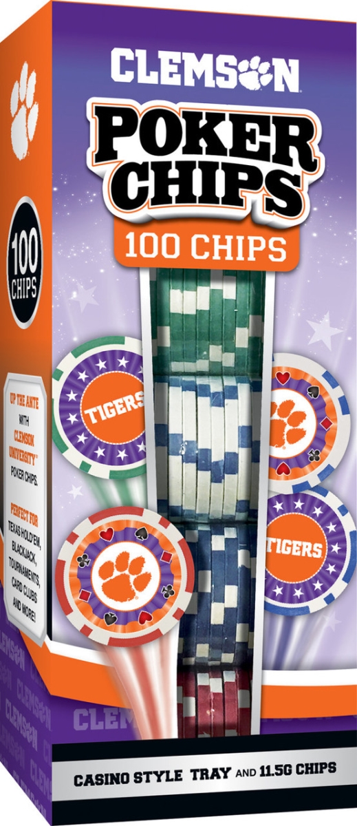 CLE3120 Clemson Tigers Poker Chips, 100 Piece
