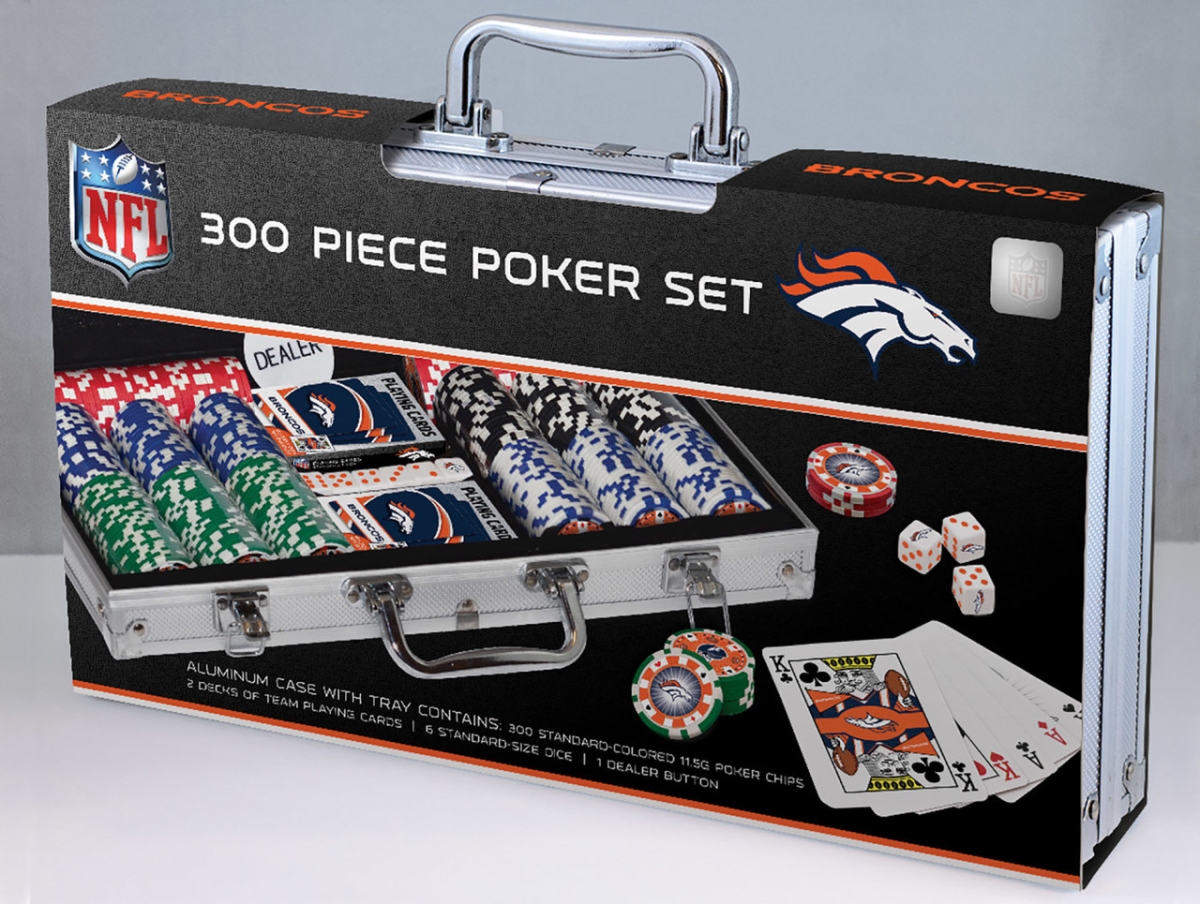 Masterpiece DEB3153 NFL Denver Broncos Poker Set - 300 Piece