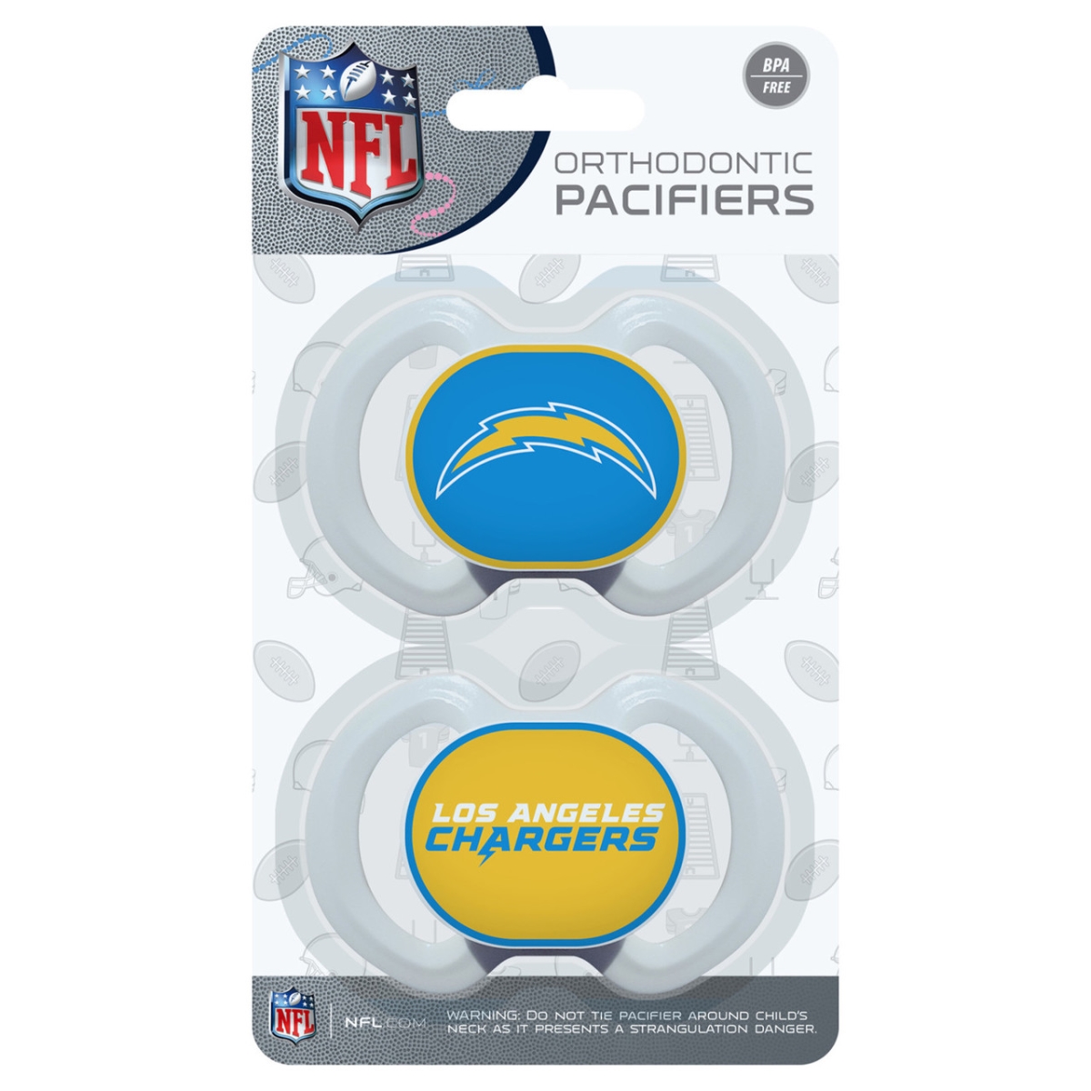 Masterpiece LAC2000 NFL Los Angeles Chargers Pacifier - Pack of 2